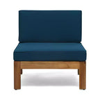 GDFStudio Allaire Akazienholz 3-Sitzer-Ecksofa-Set mit Ottomane