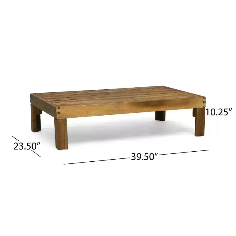 GDFStudio Allaire Akazienholz 3-Sitzer-Ecksofa-Set mit Ottomane