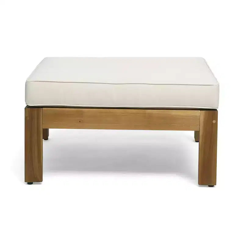 GDFStudio Allaire Akazienholz 3-Sitzer-Ecksofa-Set mit Ottomane