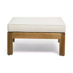 GDFStudio Allaire Akazienholz 3-Sitzer-Ecksofa-Set mit Ottomane