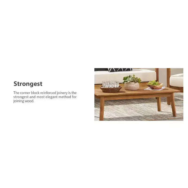 Christopher Knight Home Brooklyn Outdoor 4-teiliges Loungeset aus Akazienholz mit Kissen