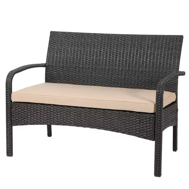 GDFStudio Kilburn Outdoor-Sitzgruppe aus Polyrattan und Eisen, 8-Sitzer, mit Kissen