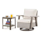 UPTIOT Outdoor Rocking Polyethylene (PE) Wicker Chair with Cushions