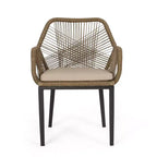 GDFStudio Fromberg Outdoor 3-teiliges Gesprächsset aus Korbgeflecht mit Kissen, Hellbraun/Beige