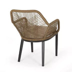 GDFStudio Fromberg Outdoor 3-teiliges Gesprächsset aus Korbgeflecht mit Kissen, Hellbraun/Beige