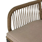 GDFStudio Fromberg Outdoor 3-teiliges Gesprächsset aus Korbgeflecht mit Kissen, Hellbraun/Beige