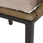 GDFStudio Fromberg Outdoor 3-teiliges Gesprächsset aus Korbgeflecht mit Kissen, Hellbraun/Beige