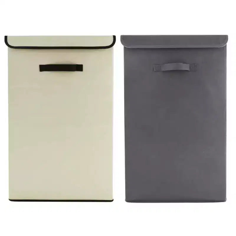J&V TEXTILES 2-Pack Large Laundry Basket, Waterproof, Freestanding Laundry Hamper, Collapsible Tall Clothes Hamper with Extended Handles for Clothes