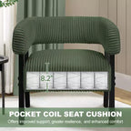Yaheetech Polster-Clubsessel mit Massivholzbeinen, Taschenfederkern-Sitz für Wohnzimmer, Schlafzimmer, Leseecke