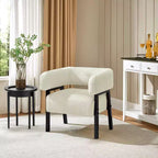 Yaheetech Polster-Clubsessel mit Massivholzbeinen, Taschenfederkern-Sitz für Wohnzimmer, Schlafzimmer, Leseecke