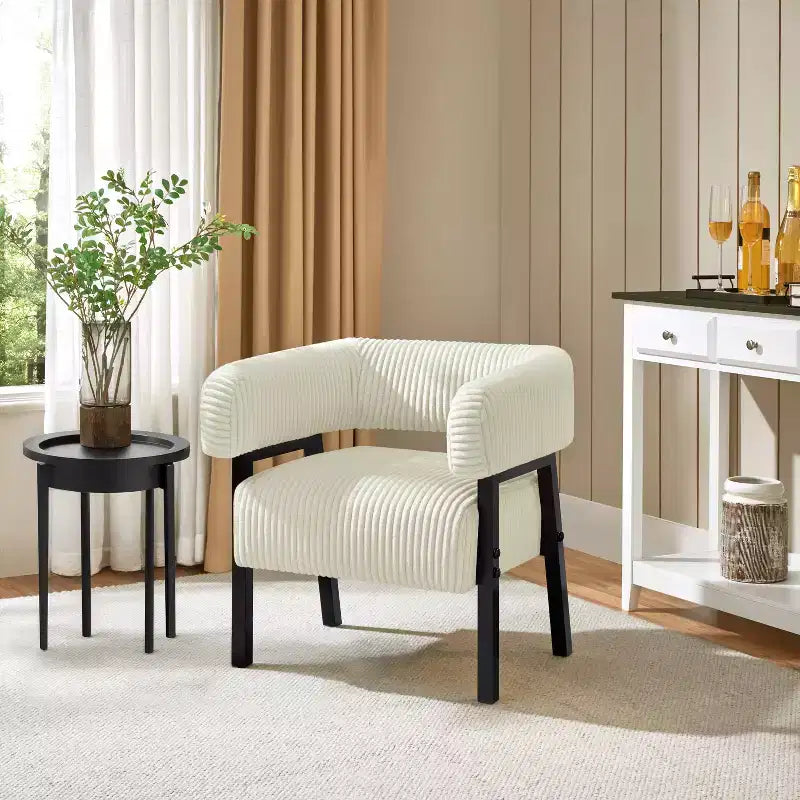 Yaheetech Polster-Clubsessel mit Massivholzbeinen, Taschenfederkern-Sitz für Wohnzimmer, Schlafzimmer, Leseecke
