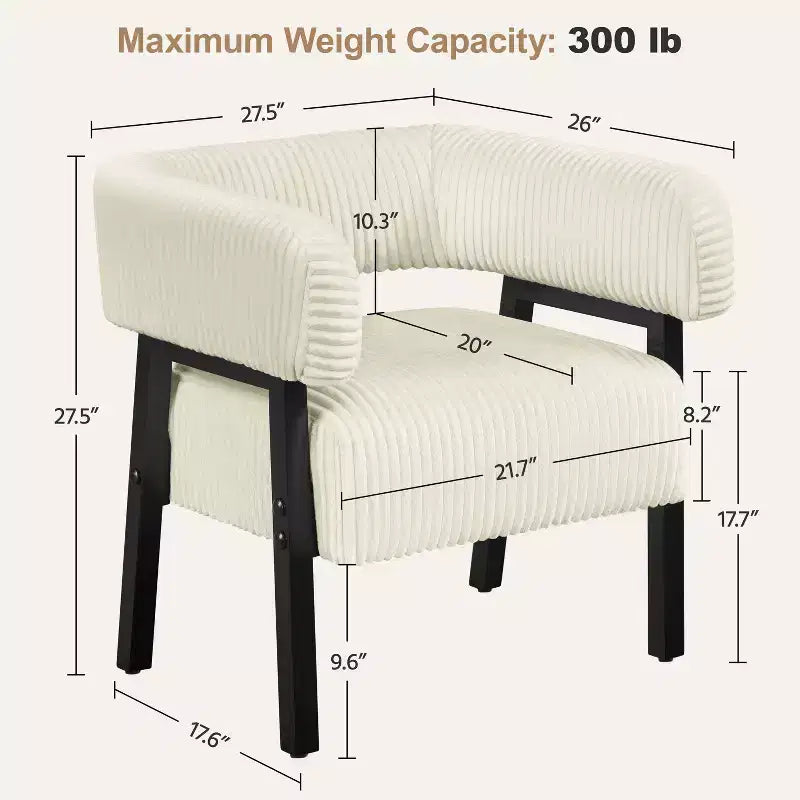 Yaheetech Polster-Clubsessel mit Massivholzbeinen, Taschenfederkern-Sitz für Wohnzimmer, Schlafzimmer, Leseecke