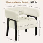 Yaheetech Polster-Clubsessel mit Massivholzbeinen, Taschenfederkern-Sitz für Wohnzimmer, Schlafzimmer, Leseecke