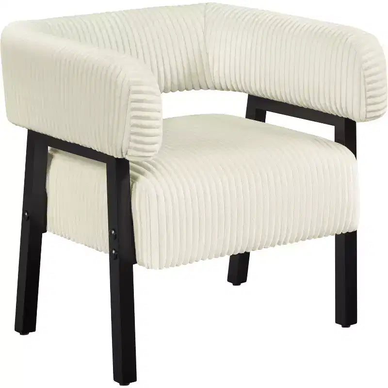 Yaheetech Upholstered Barrel Accent Chair with Solid Wood Legs, Pocket Coiled Seat for Living Room, Bedroom, Reading Nook