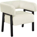 Yaheetech Upholstered Barrel Accent Chair with Solid Wood Legs, Pocket Coiled Seat for Living Room, Bedroom, Reading Nook