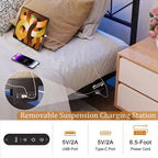 Hausource Schwebebettgestell mit LED-Ablagekopfteil, Ladestation, kein Boxspringbett nötig