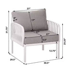Christopher Knight Home Leah 4-Sitzer Outdoor-Sitzgruppen aus Kunststoff und Glas mit Kissen