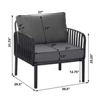 Christopher Knight Home Leah 4-Sitzer Outdoor-Sitzgruppen aus Kunststoff und Glas mit Kissen