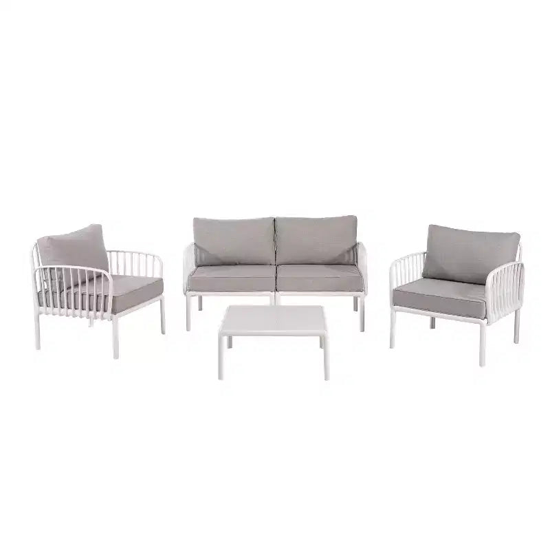 Christopher Knight Home Leah 4-Sitzer Outdoor-Sitzgruppen aus Kunststoff und Glas mit Kissen