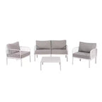 Christopher Knight Home Leah 4-Sitzer Outdoor-Sitzgruppen aus Kunststoff und Glas mit Kissen