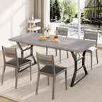 WhizMax Esstisch für 6-8 Personen, 180 cm rechteckiger Holzküchentisch mit Metallbeinen, Esszimmertisch für Esszimmer, Küche, Braun