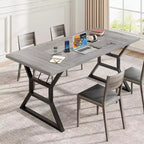 WhizMax Esstisch für 6-8 Personen, 180 cm rechteckiger Holzküchentisch mit Metallbeinen, Esszimmertisch für Esszimmer, Küche, Braun