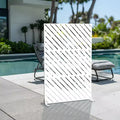 White galvanized sheet screen 71.37x46.8inch independent outdoor and indoor privacy screen, balcony terrace garden decoration privacy screen