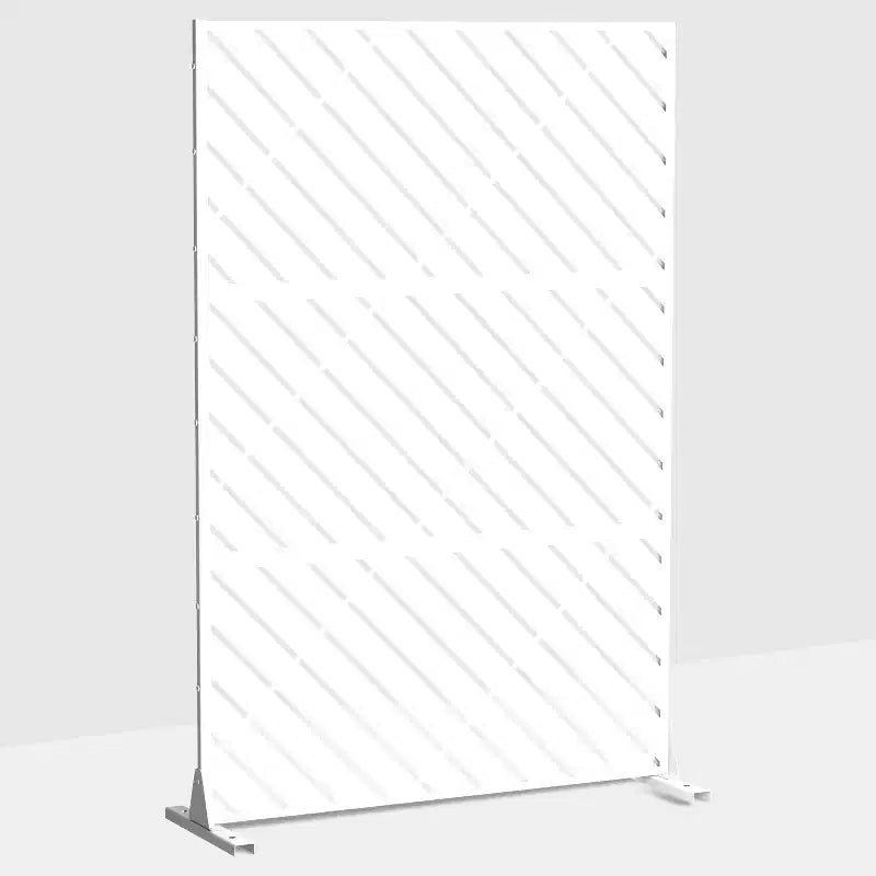 Sichtschutzwand aus weißem verzinktem Blech 71.37x46.8inch, freistehend, für den Außen- und Innenbereich, Balkon, Terrasse, Gartendekoration, Sichtschutz
