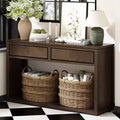 Rustic Wooden Console Table with Storage Drawers and Open Shelf, Elegant Entryway Table for Hallway and Living Room - ModernLuxe
