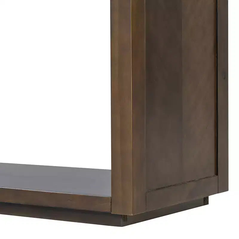 Rustikaler Konsolentisch aus Holz mit Schubladen und offener Ablage, eleganter Beistelltisch für Flur und Wohnzimmer - ModernLuxe