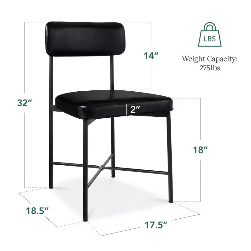 Best Choice Products Esszimmerstuhl-Set aus Kunstleder, 2 Stück, Standardhöhe mit Metallrahmen
