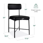 Best Choice Products Esszimmerstuhl-Set aus Kunstleder, 2 Stück, Standardhöhe mit Metallrahmen