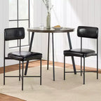 Best Choice Products Esszimmerstuhl-Set aus Kunstleder, 2 Stück, Standardhöhe mit Metallrahmen
