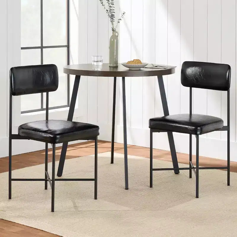 Best Choice Products Esszimmerstuhl-Set aus Kunstleder, 2 Stück, Standardhöhe mit Metallrahmen