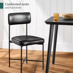 Best Choice Products Esszimmerstuhl-Set aus Kunstleder, 2 Stück, Standardhöhe mit Metallrahmen