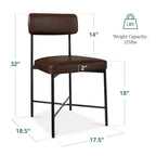 Best Choice Products Esszimmerstuhl-Set aus Kunstleder, 2 Stück, Standardhöhe mit Metallrahmen