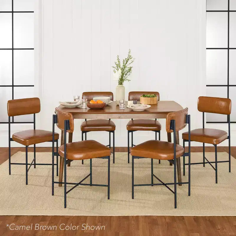Best Choice Products Esszimmerstuhl-Set aus Kunstleder, 2 Stück, Standardhöhe mit Metallrahmen