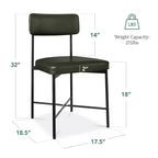 Best Choice Products Esszimmerstuhl-Set aus Kunstleder, 2 Stück, Standardhöhe mit Metallrahmen