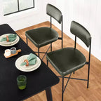 Best Choice Products Esszimmerstuhl-Set aus Kunstleder, 2 Stück, Standardhöhe mit Metallrahmen