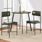Best Choice Products Esszimmerstuhl-Set aus Kunstleder, 2 Stück, Standardhöhe mit Metallrahmen