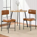 Best Choice Products Esszimmerstuhl-Set aus Kunstleder, 2 Stück, Standardhöhe mit Metallrahmen