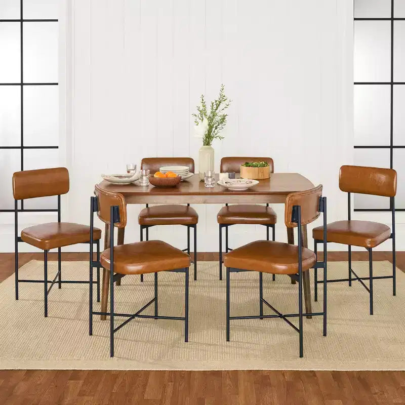 Best Choice Products Esszimmerstuhl-Set aus Kunstleder, 2 Stück, Standardhöhe mit Metallrahmen