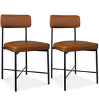 Best Choice Products Esszimmerstuhl-Set aus Kunstleder, 2 Stück, Standardhöhe mit Metallrahmen