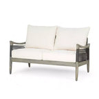 Christopher Knight Home Abell 4-teiliges Outdoor-Sitzset aus geflochtenem Seil und Akazienholz mit Polsterung