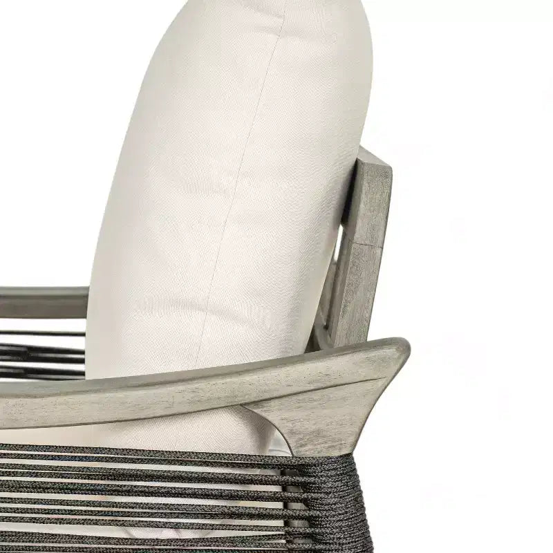 Christopher Knight Home Abell 4-teiliges Outdoor-Sitzset aus geflochtenem Seil und Akazienholz mit Polsterung
