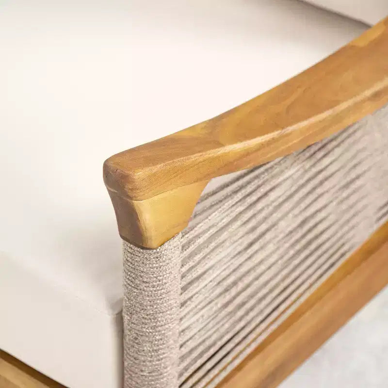 Christopher Knight Home Abell 4-teiliges Outdoor-Sitzset aus geflochtenem Seil und Akazienholz mit Polsterung