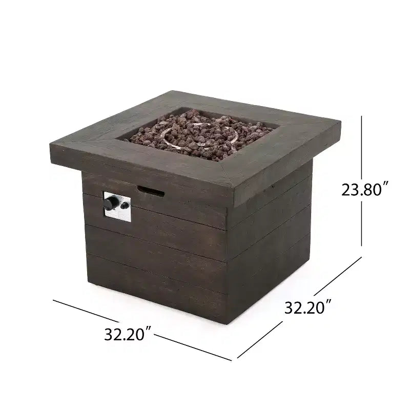 GDFStudio Jennings Outdoor-Sitzgruppe aus Akazienholz und Polyrattan, 5-teilig, mit Clubsessel und Feuerstelle