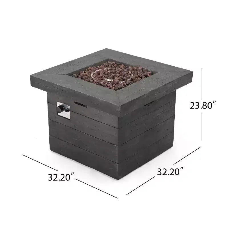 GDFStudio Jennings Outdoor-Sitzgruppe aus Akazienholz und Polyrattan, 5-teilig, mit Clubsessel und Feuerstelle