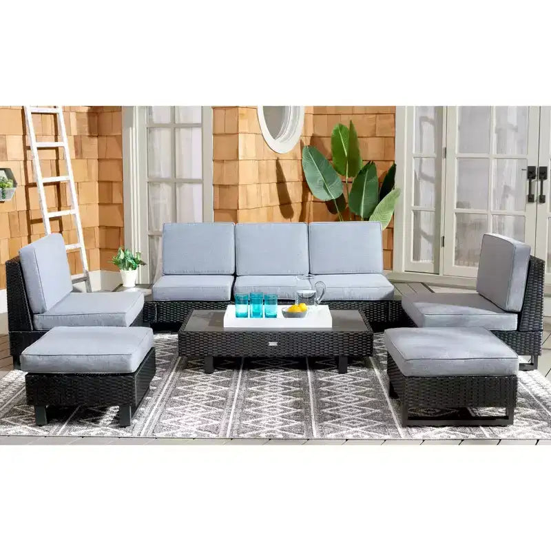 Dumont 6-teiliges Loungeset – Innen/Außen – PAT7732 – Grau/Grau – Safavieh