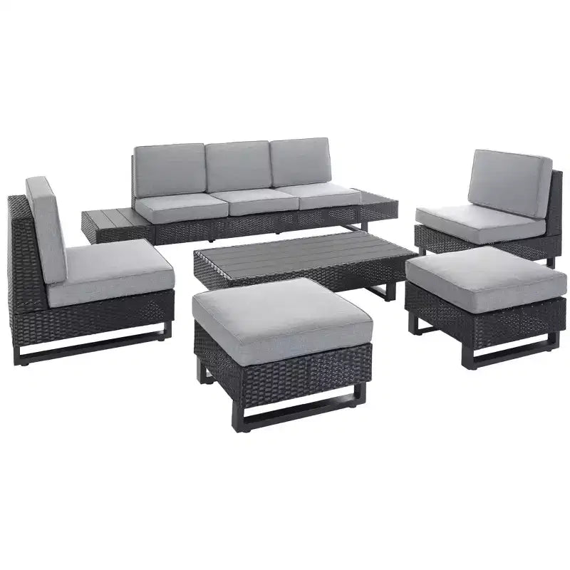 Dumont 6-teiliges Loungeset – Innen/Außen – PAT7732 – Grau/Grau – Safavieh